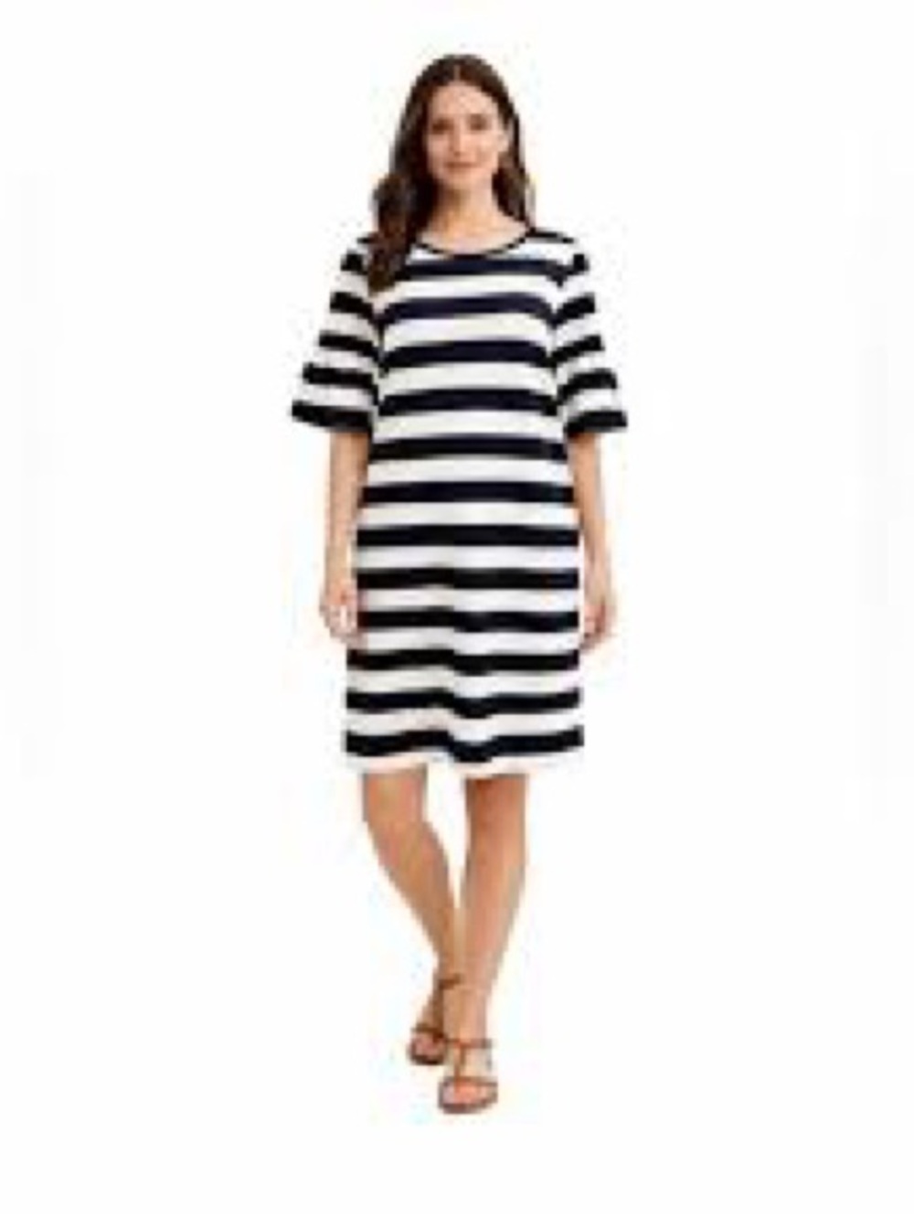 Lauren Ralph Lauren Navy and White Striped T-Shirt / Shift  Dress
